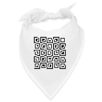 Optische Illusion mit Vierecken - Bandana - Weiß - Vorne