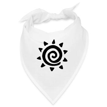 Einfache Sonnenzeichnung, Mantra-Symbol - Bandana - Weiß - Vorne
