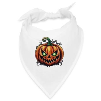 Schrecklicher Kürbis, Halloween, morbide - Bandana - Weiß - Vorne