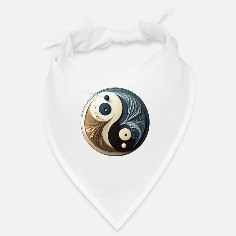 yin yang abstrait - symbole chinois - équilibre - Bandana - blanc
