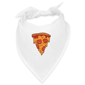 Pizzastück - Bandana - Weiß - Vorne