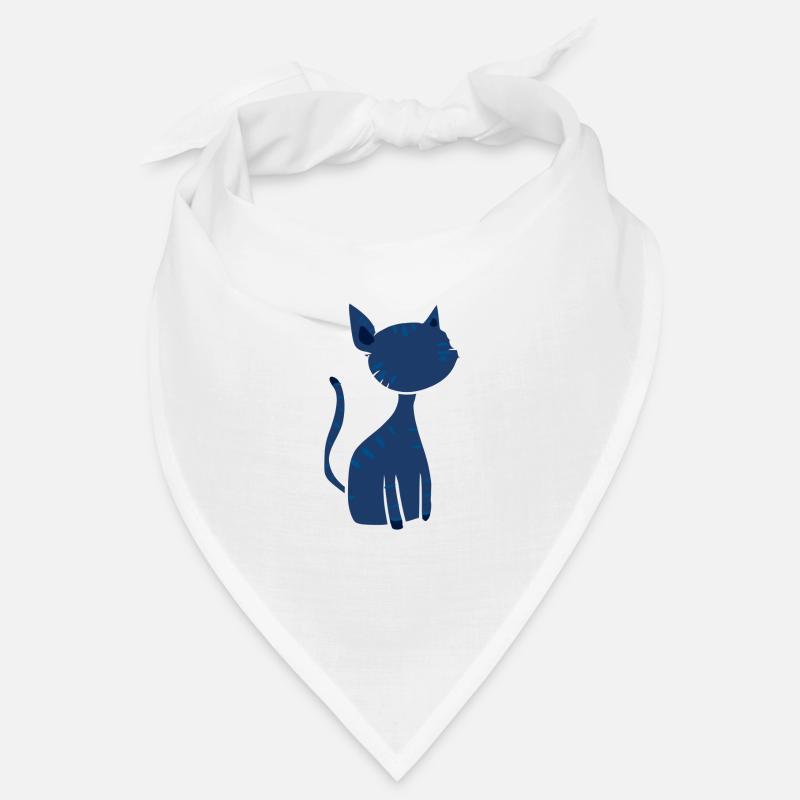 symbole de chat bleu dessin animé mignon Bandana