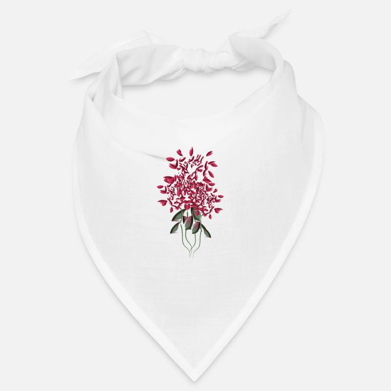 fleurs de rose rose fleur - Bandana - blanc