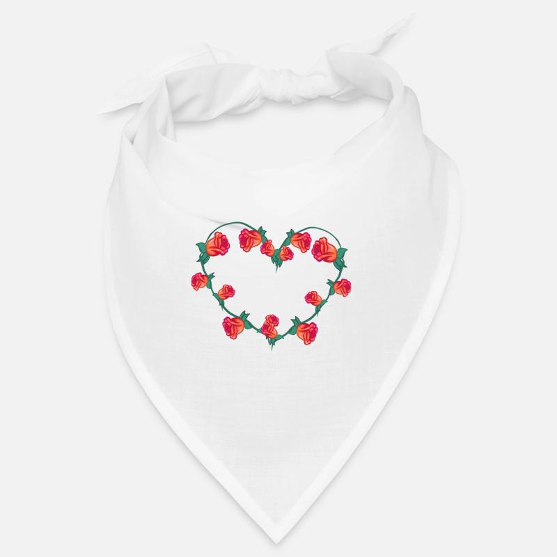 Plantes rouges Coeur Fleur Rose Forme Fleurs Bandana
