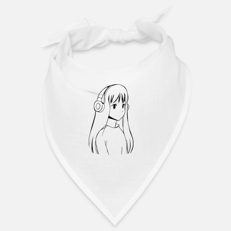 Manga Mädchen Kopfhörer Bandana