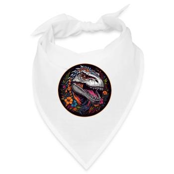 Farbenfroher Tyrannosaurus Rex T-Rex Portrait - Bandana - Weiß - Vorne