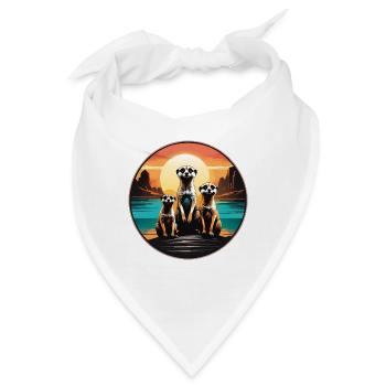 Drei coole Erdmännchen sitze auf einem Hügel - Bandana - Weiß - Vorne
