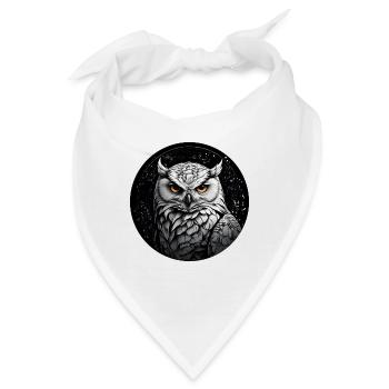 Schneeeulenportrait Schneeeule Eulengrafi - Bandana - Weiß - Vorne