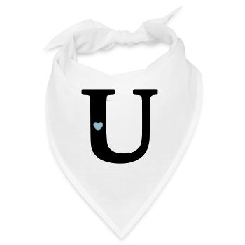 Buchstabe U Anfangsbuchstabe - Bandana - Weiß - Vorne