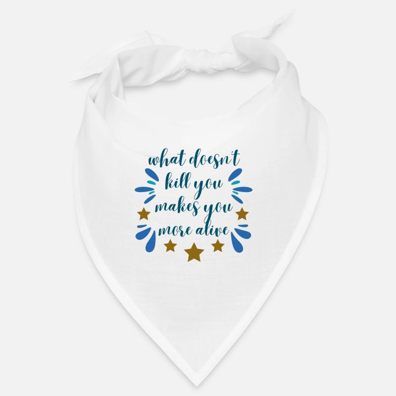 what doesn't kill you - blue with stars Bandana