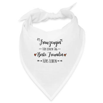 Trauzeugin Beste Freundin Dankeschön Geschenk - Bandana - Weiß - Vorne