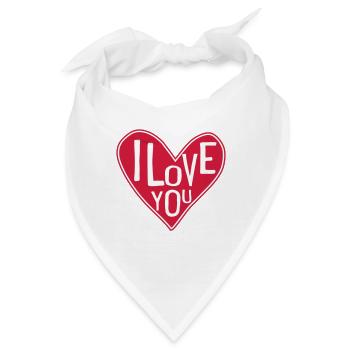 Ich liebe Dich - Bandana - Weiß - Vorne