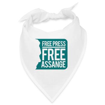 Free Press Free Assange - Bandana - Weiß - Vorne