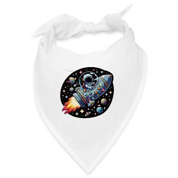 Kleiner glücklicher Astronaut im Raumschiff - Bandana - Weiß - Vorne