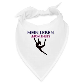 Kopfstand Lustiges Turn Outfit Kunstturnen Turner - Bandana - Weiß - Vorne