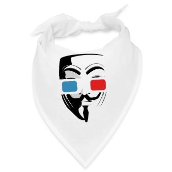3D-Kino Brille Maske - Bandana - Weiß - Vorne