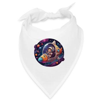 Kleiner glücklicher Astronaut im Raumschiff - Bandana - Weiß - Vorne