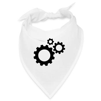 Zahnräder - Bandana - Weiß - Vorne