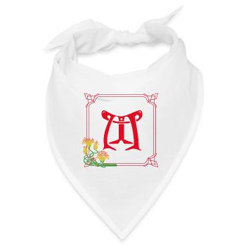 jugendstil m rot - Bandana - Weiß - Vorne