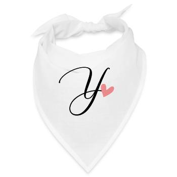 Anfangsbuchstabe Y Buchstabe Ypsilon Kalligrafie - Bandana - Weiß - Vorne