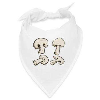 Pilze Suchen Zubehör Kostüm Pilz Outfit Champignon - Bandana - Weiß - Vorne