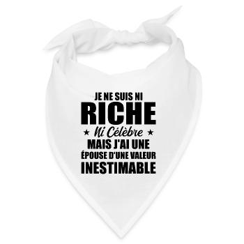 Ich bin weder reich noch berühmt Humor - Bandana - Weiß - Vorne