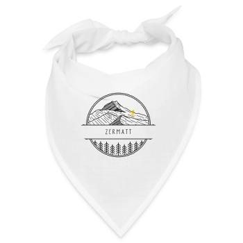 Minimalistisches Zermatt-Logo - Bandana - Weiß - Vorne