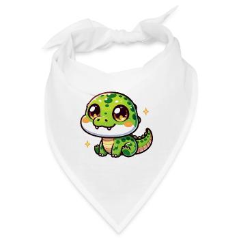 Lustiger kleiner Drache - Bandana - Weiß - Vorne