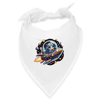 Kleiner glücklicher Astronaut im Raumschiff - Bandana - Weiß - Vorne
