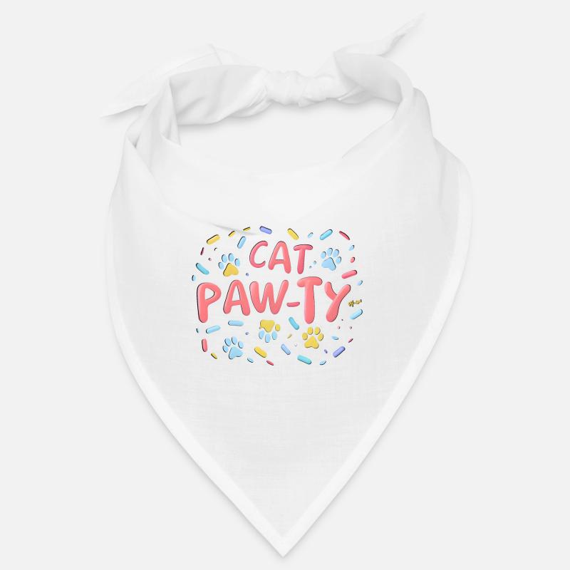 Cat Pawty - Conception de fête de chat avec pattes de chat Bandana