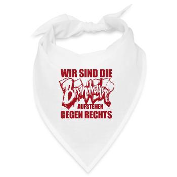 Wir sind die Brandmauer - Aufstehen gegen rechts - Bandana - Weiß - Vorne