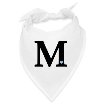 Buchstabe M Anfangsbuchstabe - Bandana - Weiß - Vorne