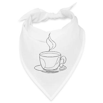 Lineart Coffee - Bandana - Weiß - Vorne