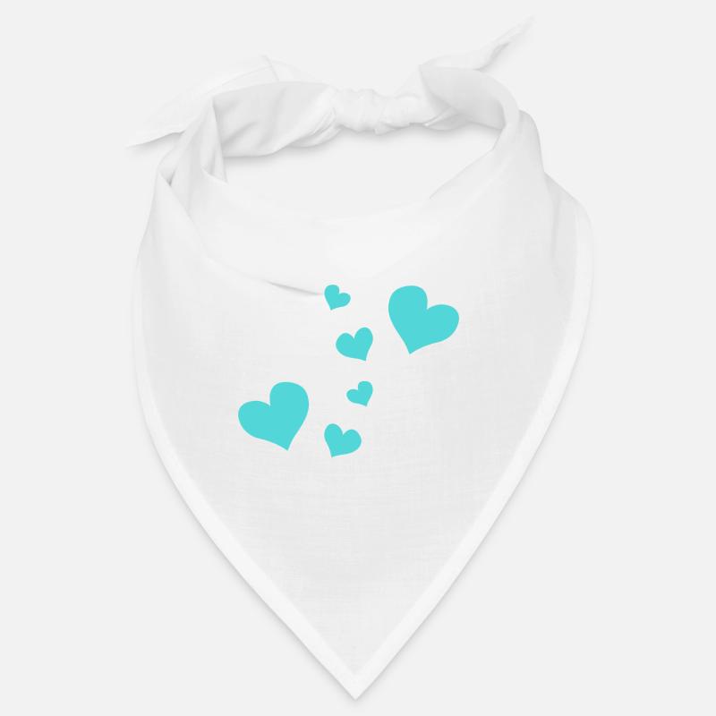blue heart pattern red symbol love Bandana