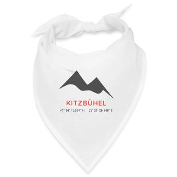 Minimalistisches Kitzbühel-Logo - Bandana - Weiß - Vorne