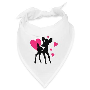 SCHEUES KLEINES REHKITZ MIT BAMBIFLECKEN - Bandana - Weiß - Vorne