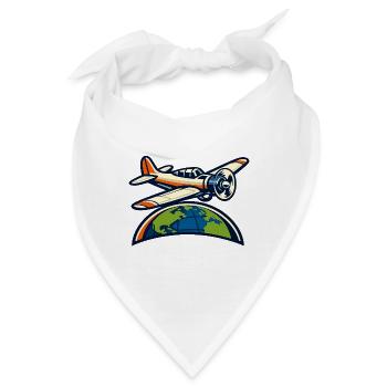 Weltflugzeug Symbolik - Bandana - Weiß - Vorne