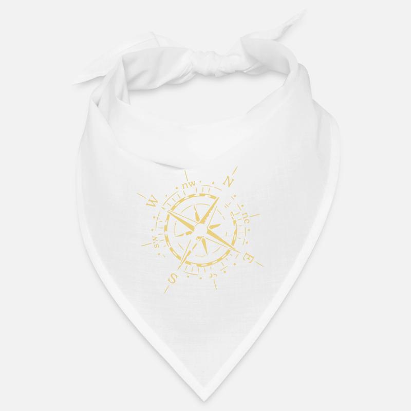 Windrose Kompass Hafen Bstyled | Freizeitmode - Bandana - Weiß