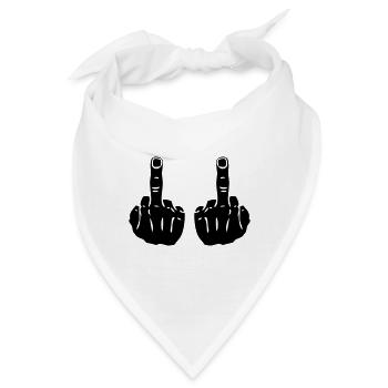 mittelfinger 2 - Bandana - Weiß - Vorne