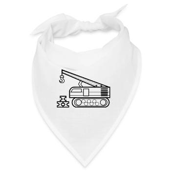 Kran zum ausmalen Kranfahrer Geschenk - Bandana - Weiß - Vorne