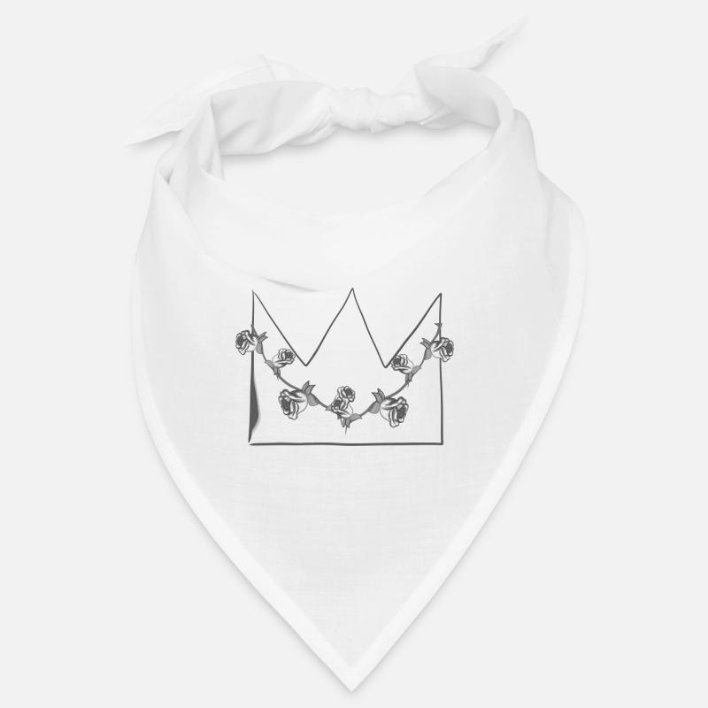 Couronne grise Roses Fleurs Symbole Forme Bandana