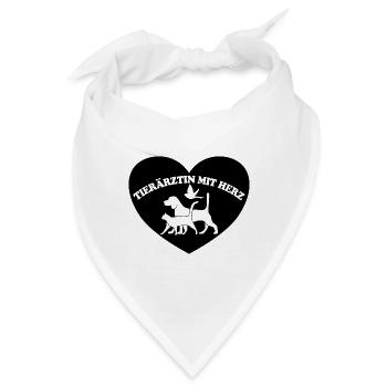 Tierärztin mit Herz - Bandana - Weiß - Vorne