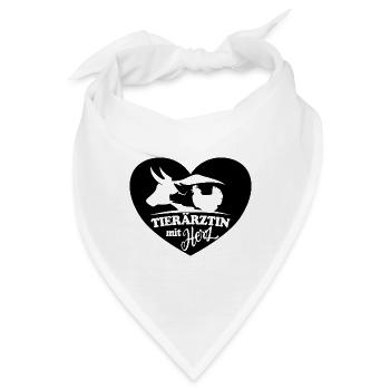 Tierärztin mit Herz - Bandana - Weiß - Vorne