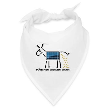 Solar Märchen werden wahr, Goldesel Photovoltaik - Bandana - Weiß - Vorne