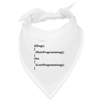 LoveProgramming, HateBugs! #InformatikerHumor - Bandana - Weiß - Vorne