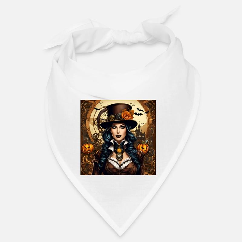 Halloween dans le style steampunk - Bandana - blanc