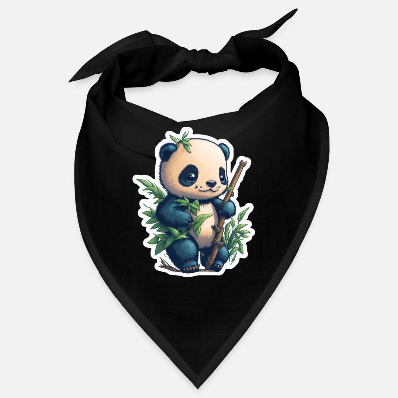 Cute Panda with Bamboo Bandana