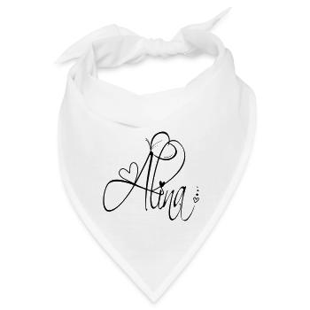 Alina Name Vorname Mädchen Kalligrafie Dekor - Bandana - Weiß - Vorne