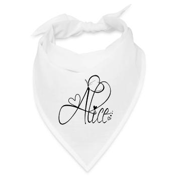 Alice Name Vorname Mädchen Kalligrafie Dekor - Bandana - Weiß - Vorne