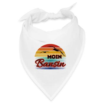 Moin Basin mit Möwe im Retro Style-Bansin - Bandana - Weiß - Vorne